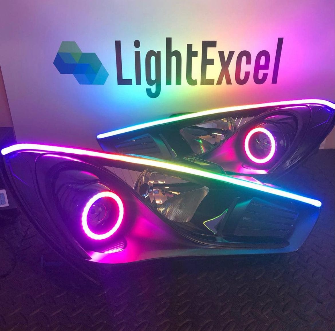 LightExcel Genesis Coupe Head Lights Custom OEM Headlights BK2 (2013-2016)