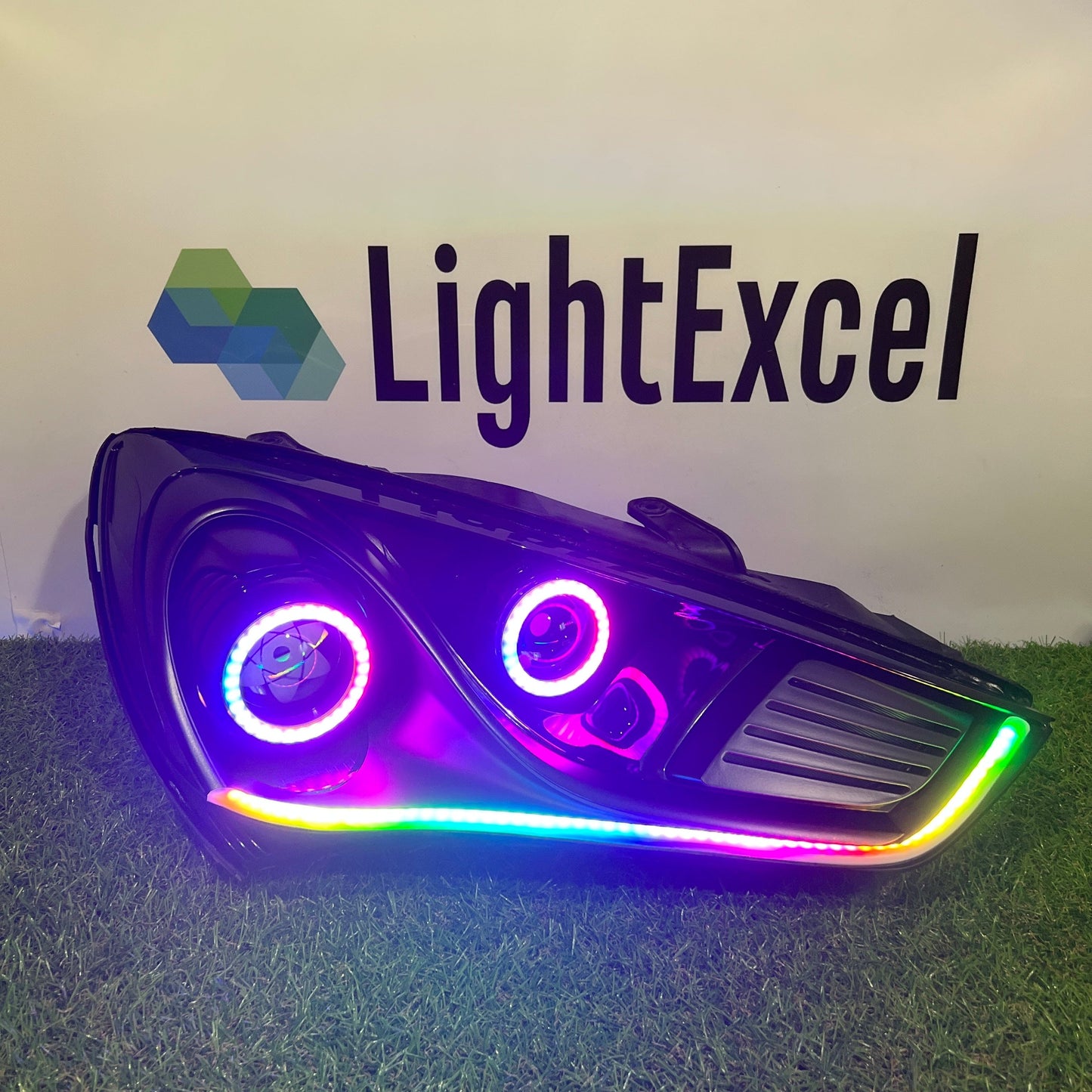 LightExcel Genesis Coupe Head Lights Custom OEM Headlights BK2 (2013-2016)